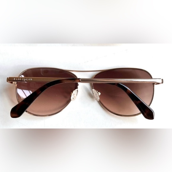 Kate Spade Gold Toned Aviator Sunglasses with Protective Pouch BNWT - Picture 2 of 8